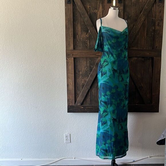 NWT Spaghetti Strap Long Summer Floral Sexy Backless Formal Wedding Guest Dress - Picture 6 of 15